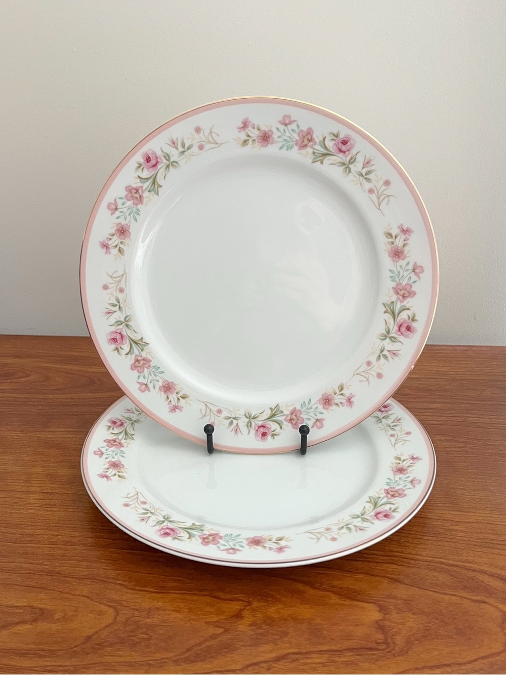GRANT CREST Dianne Dinner Plates 10” Set of 2 Fine China CottageCore Shabby Chic